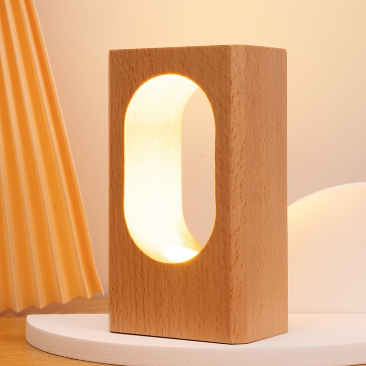 Lampada in legno di quercia
