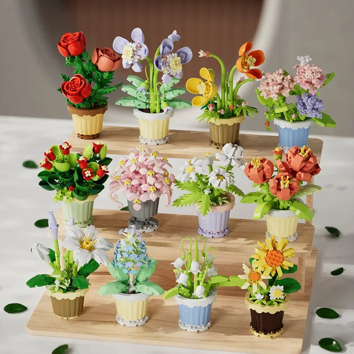 Set di costruzioni floreali creative