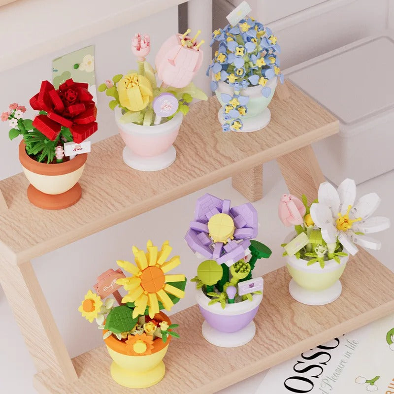 Set di costruzioni floreali creative