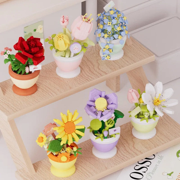 Set di costruzioni floreali creative