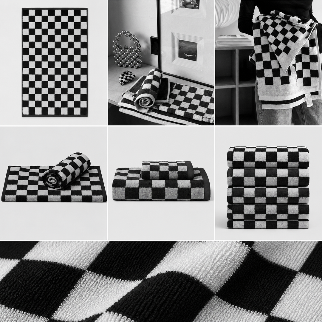 Checkerboard Handtücher – Das Schwarze Duo