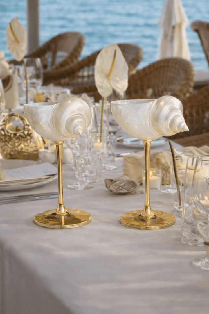 Calice di sirena con conchiglia – Duo di lusso (2 pezzi)