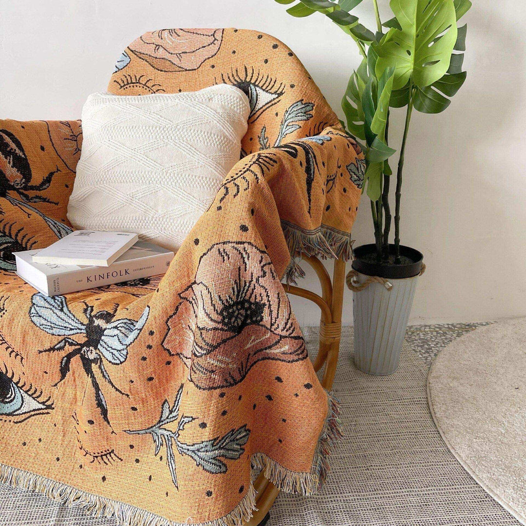 Die Bumble Bee Decke / Wandteppich