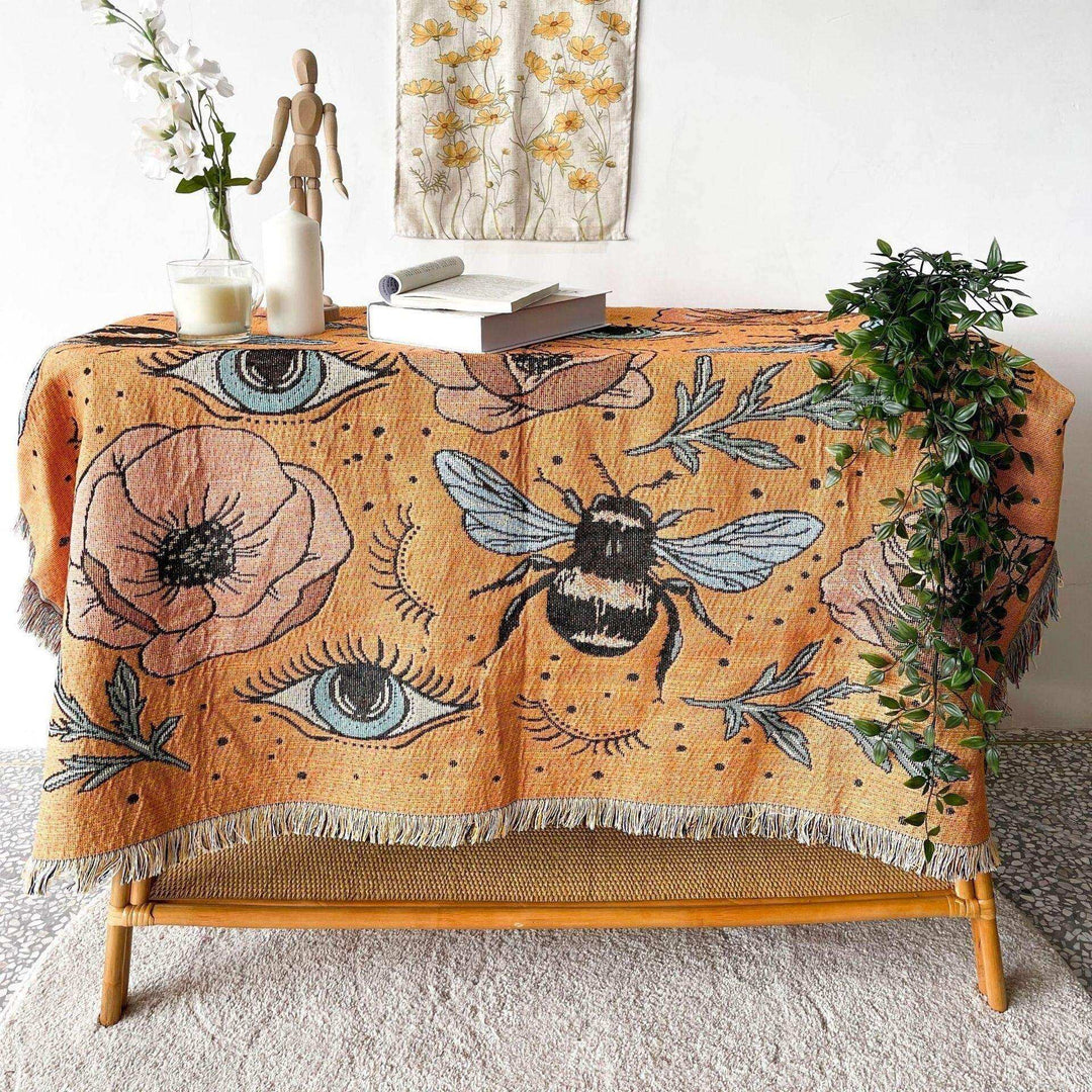 Die Bumble Bee Decke / Wandteppich