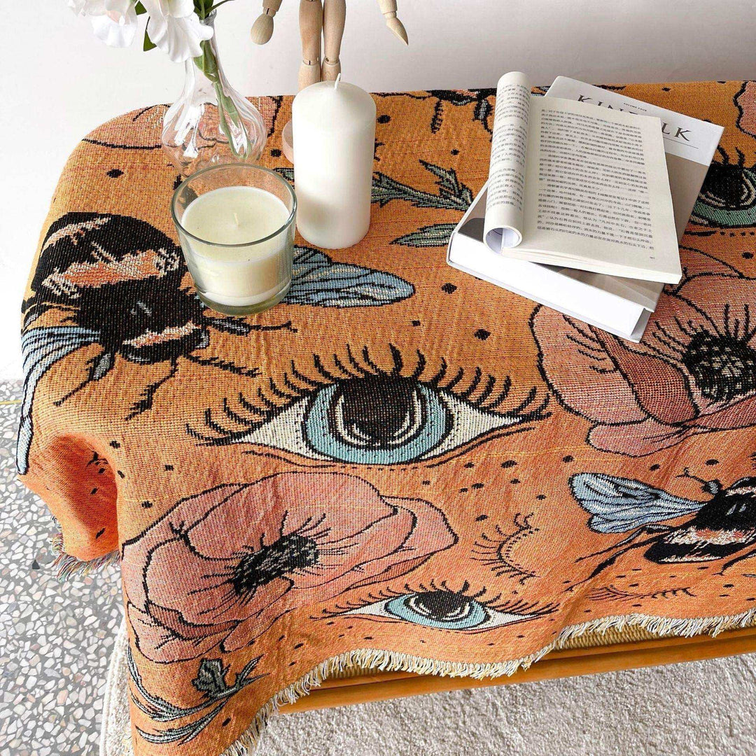 Die Bumble Bee Decke / Wandteppich
