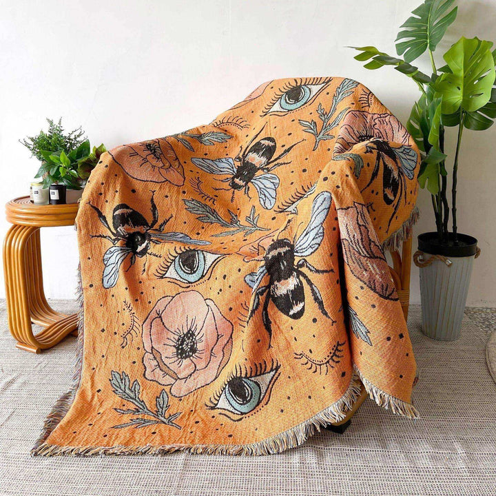 Die Bumble Bee Decke / Wandteppich