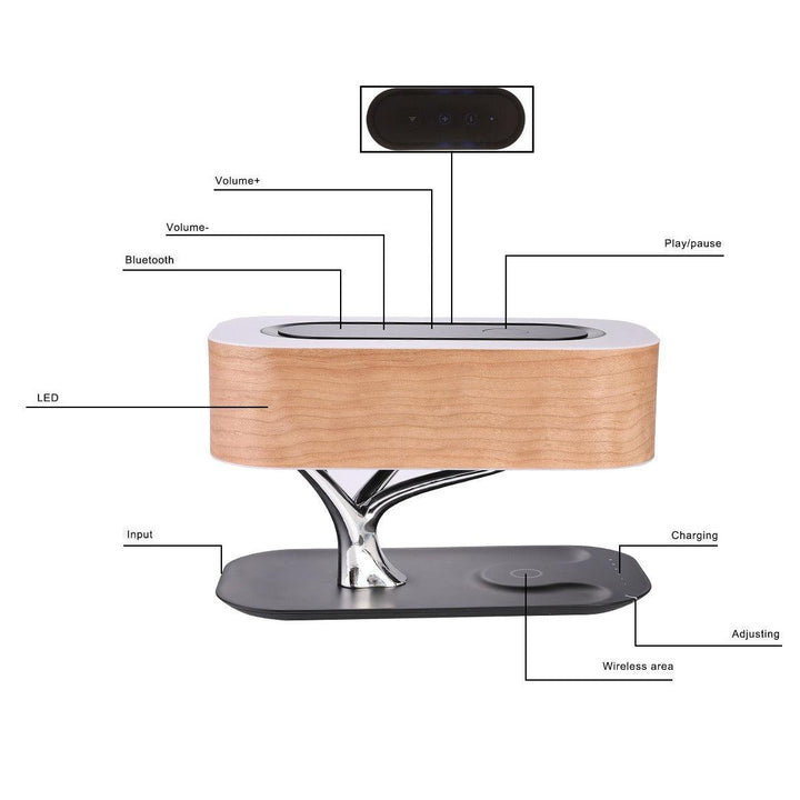 Tree of Life – Skulpturale Tischleuchte mit Bluetooth &amp; Qi-Ladefunktion