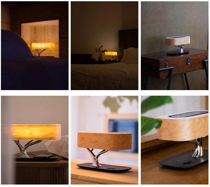 Tree of Life – Skulpturale Tischleuchte mit Bluetooth &amp; Qi-Ladefunktion