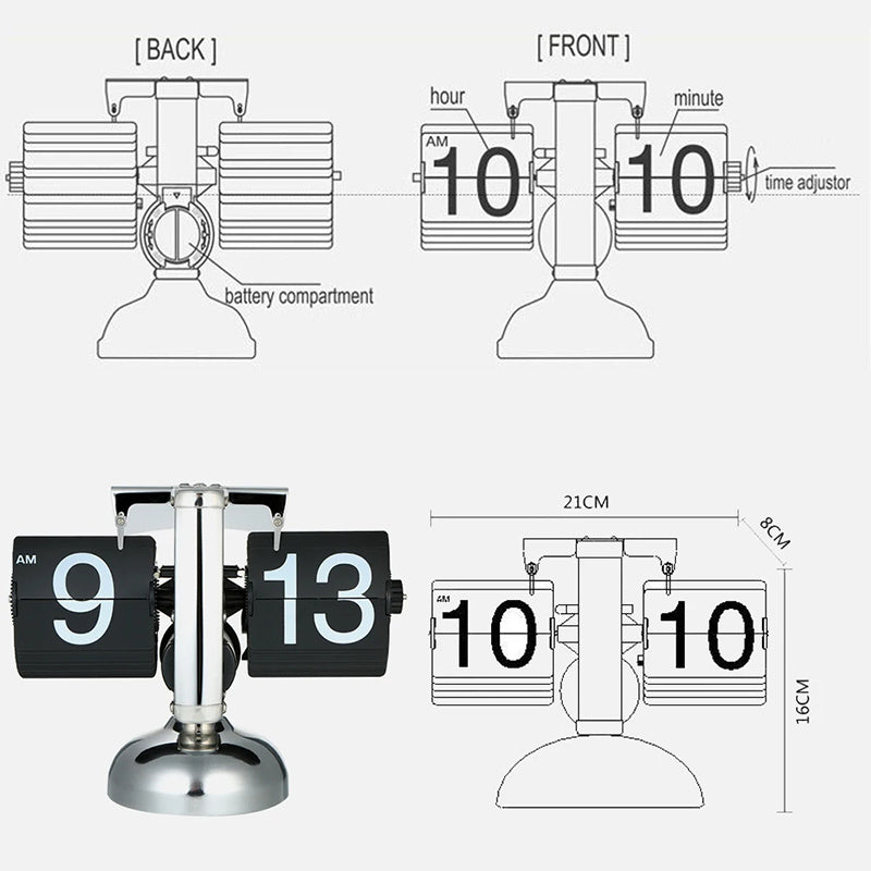 Vintage Auto Flip Clock | Retro Tischuhr